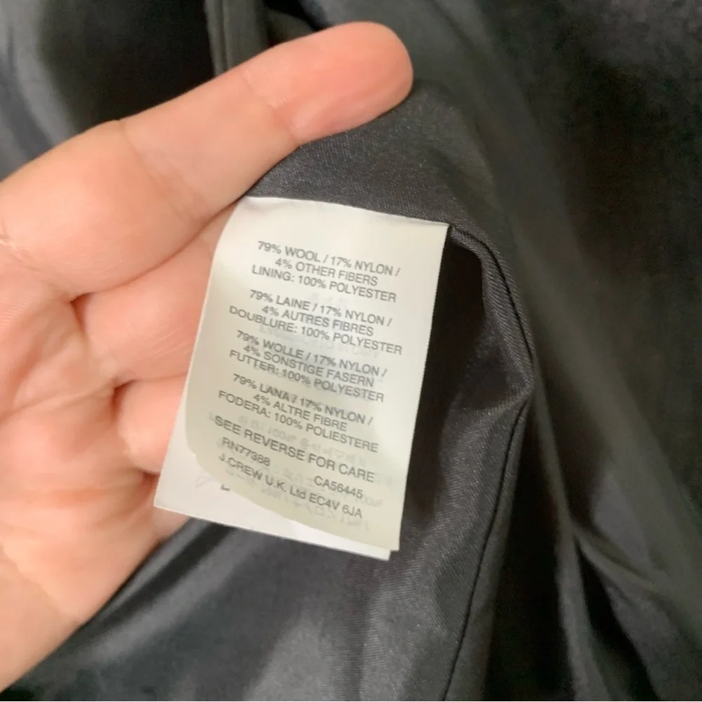J.Crew women's double-breasted peacoat made of a dark gray Melton wool blend 4 - Picture 8 of 9